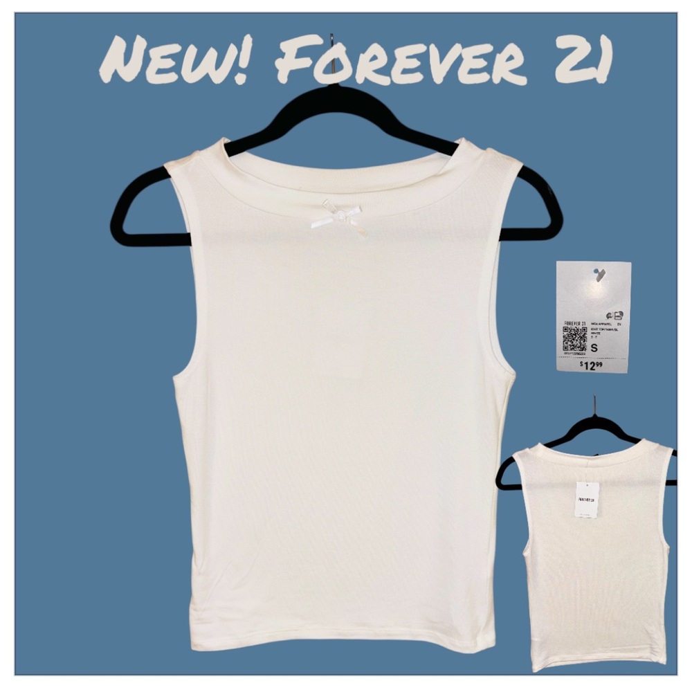 NWT Forever 21 Women's White Sleeveless Top